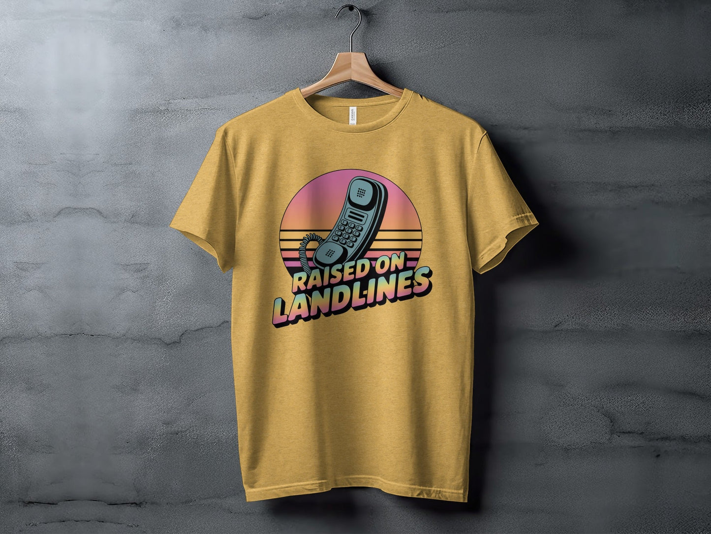 Raised on Landlines Retro Style Phone Design T-Shirt