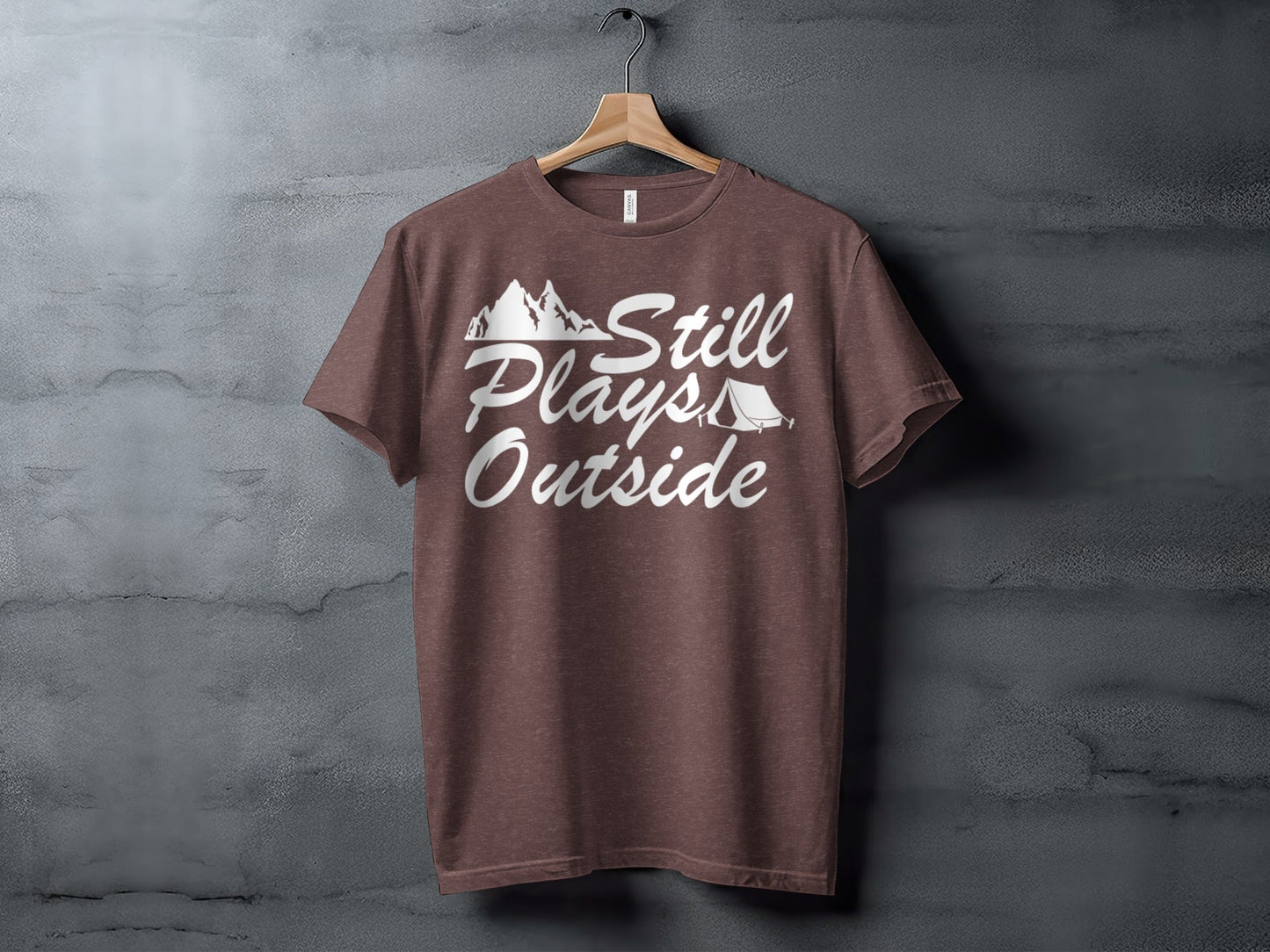Still Plays Outside With Mountain Tent Graphic T-Shirt
