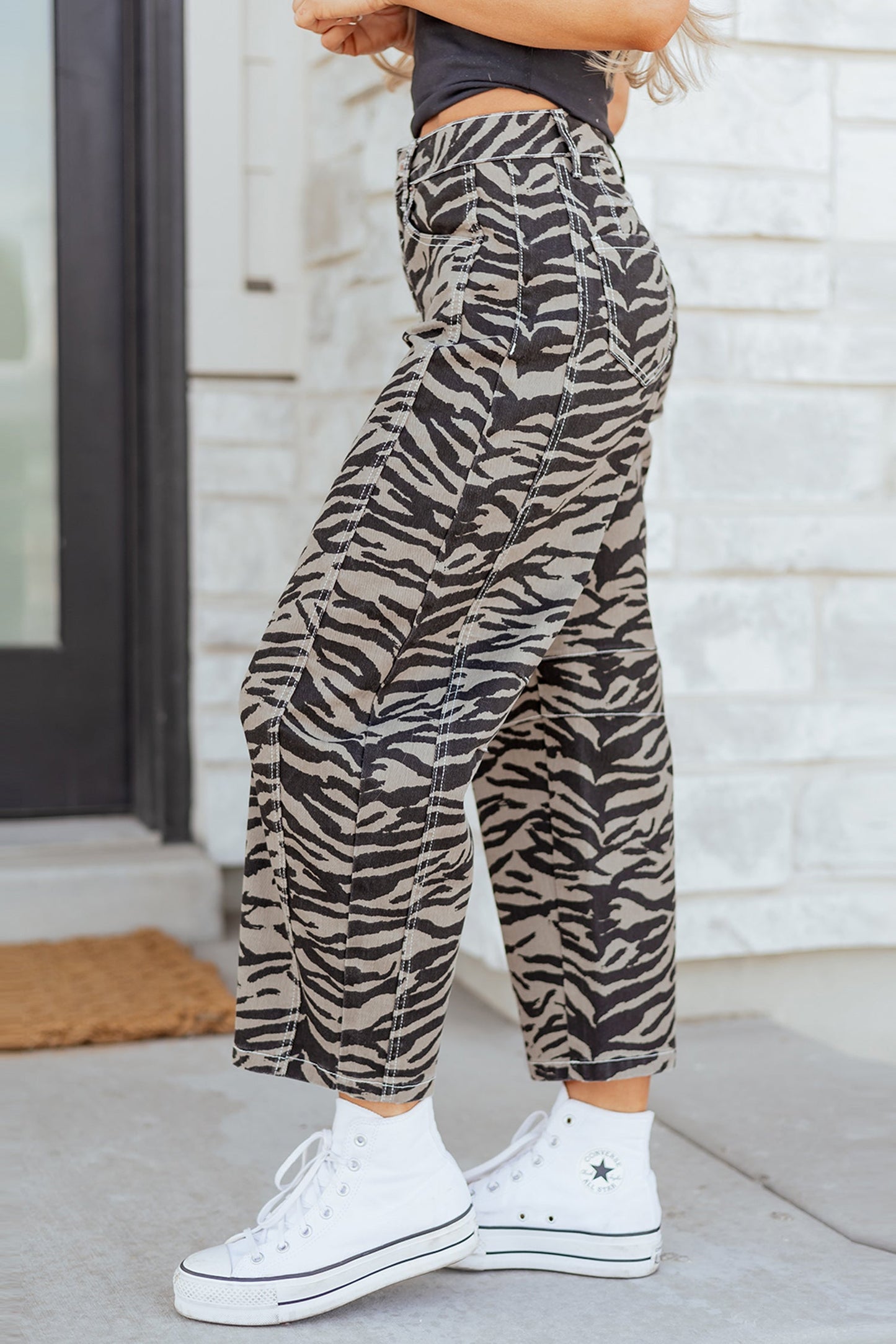 Hunter Printed Wide Leg Jeans