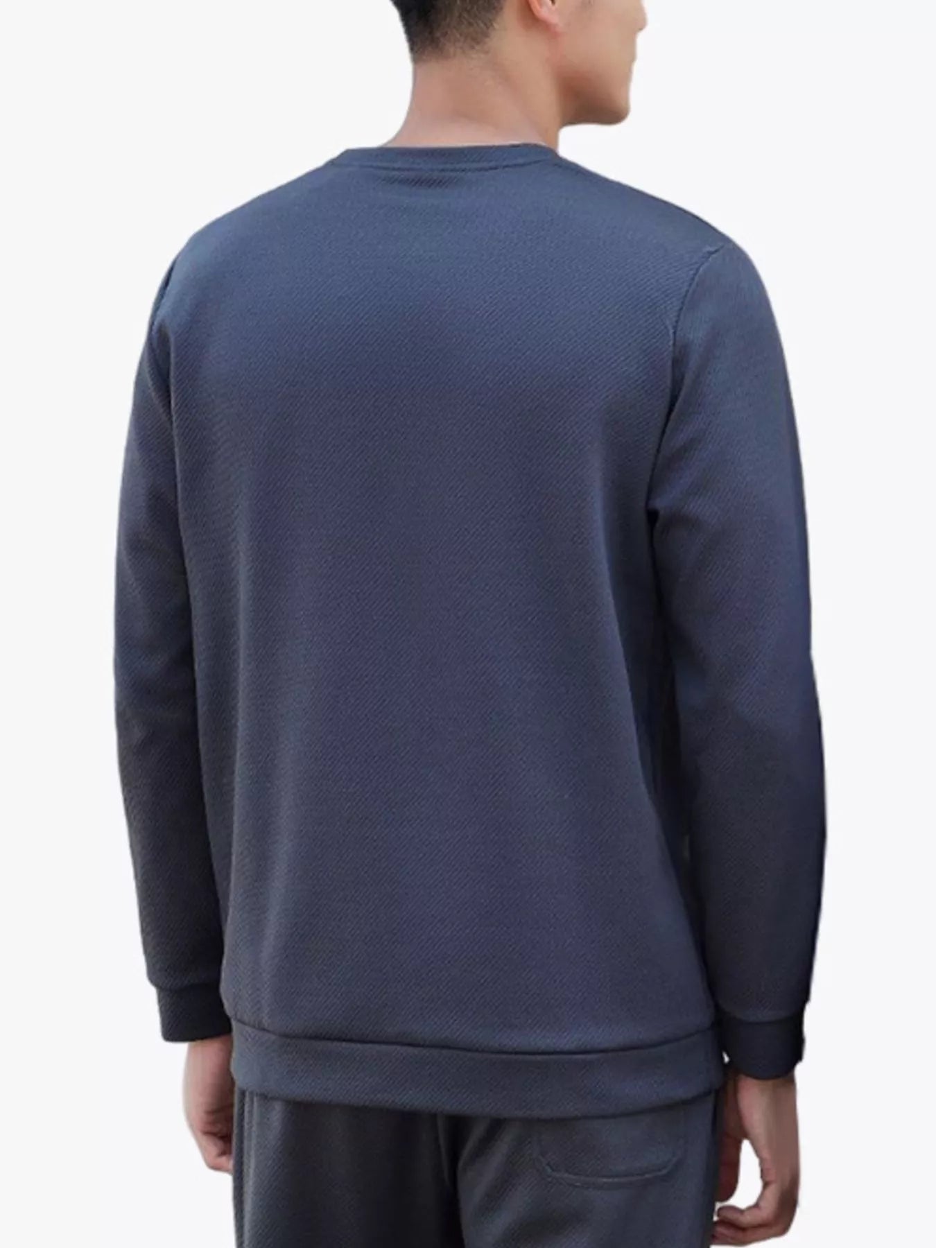 Men's Full Size Casual Solid Color Long Sleeve Sweatshirt Plus Size
