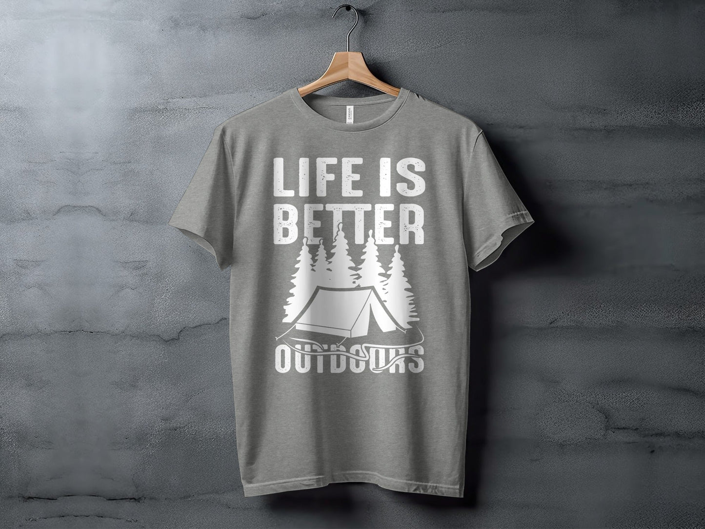 Life Is Better Outdoors Camping Tent Graphic Novelty T-Shirt