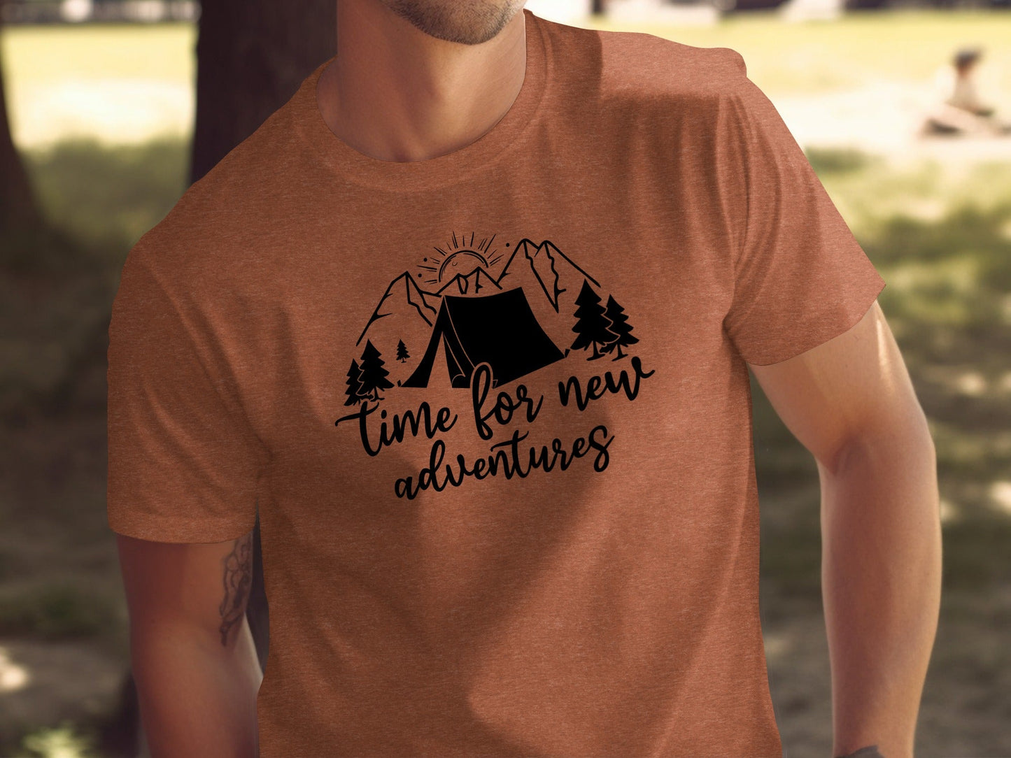 Time For New Adventures With Tent Graphic Design T-Shirt