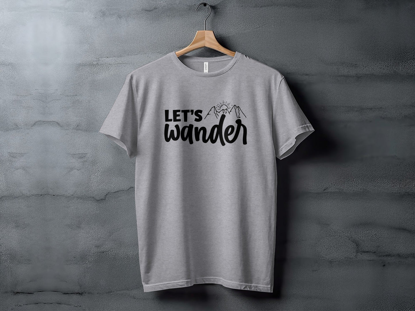 Let's Wander Mountain and Sun Graphic Adventure T-Shirt