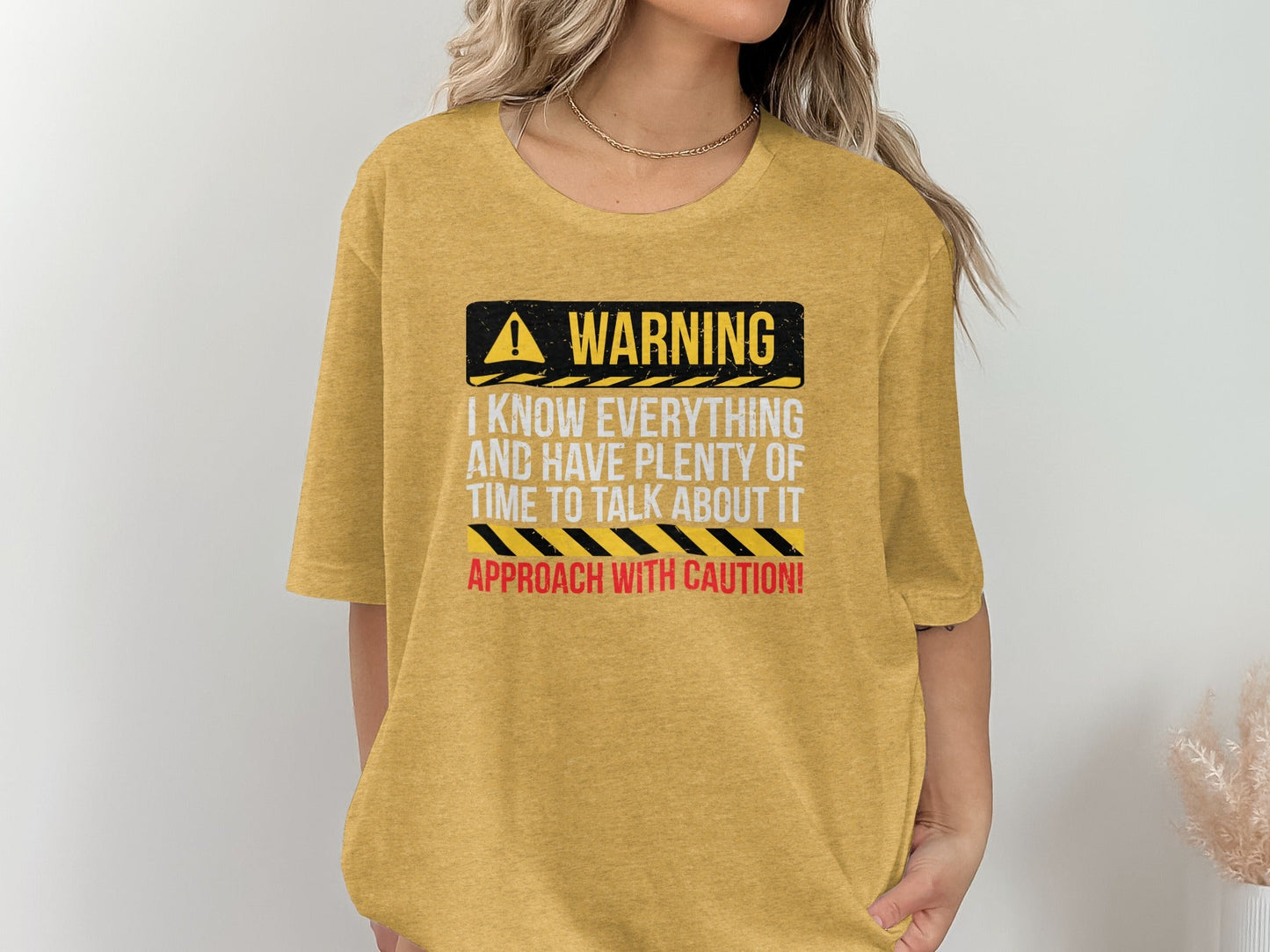 Warning I Know Everything Funny Statement Graphic T-Shirt