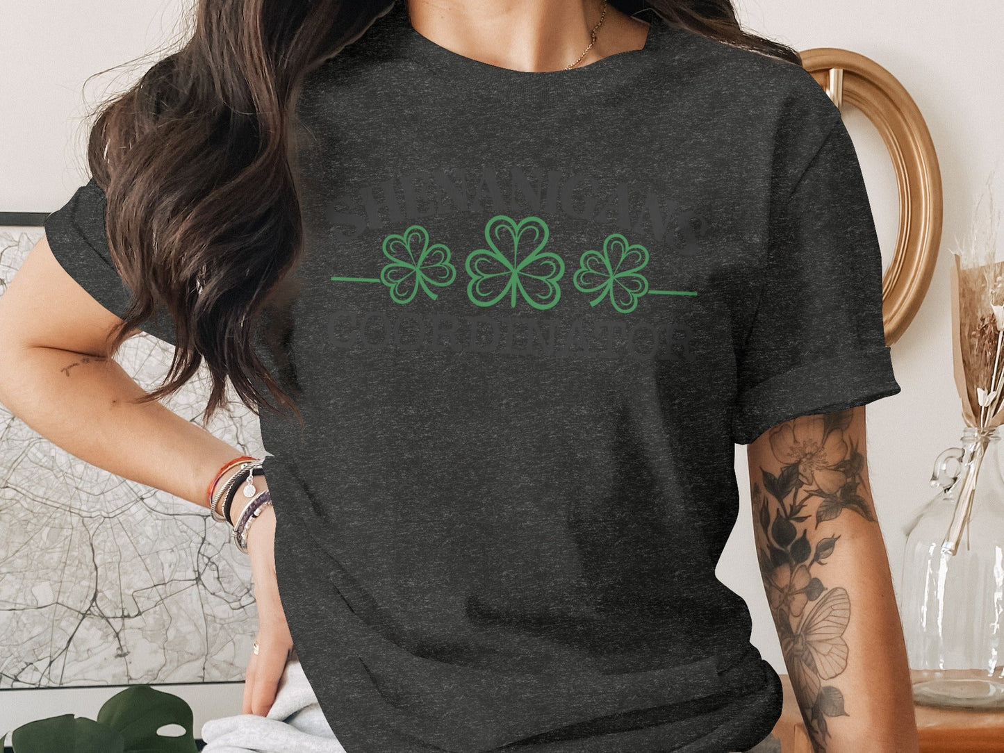 Shenanigans Coordinator With Shamrocks Design Funny T-Shirt