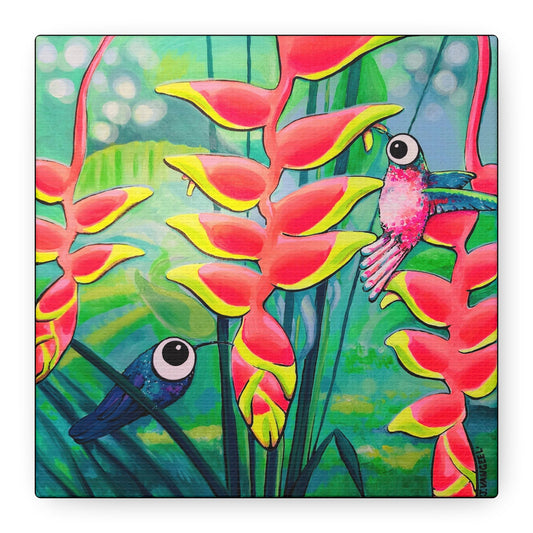 Cyclops Hummingbirds Original Canvas Art Print, Original Artist Design, Home Decor Wall Art