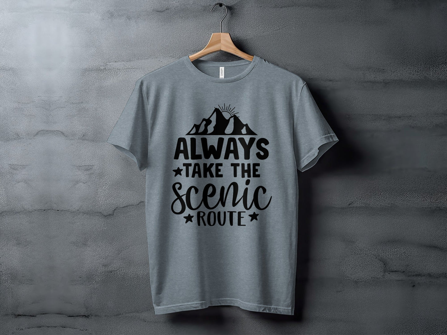 Always Take The Scenic Route With Mountains T-Shirt