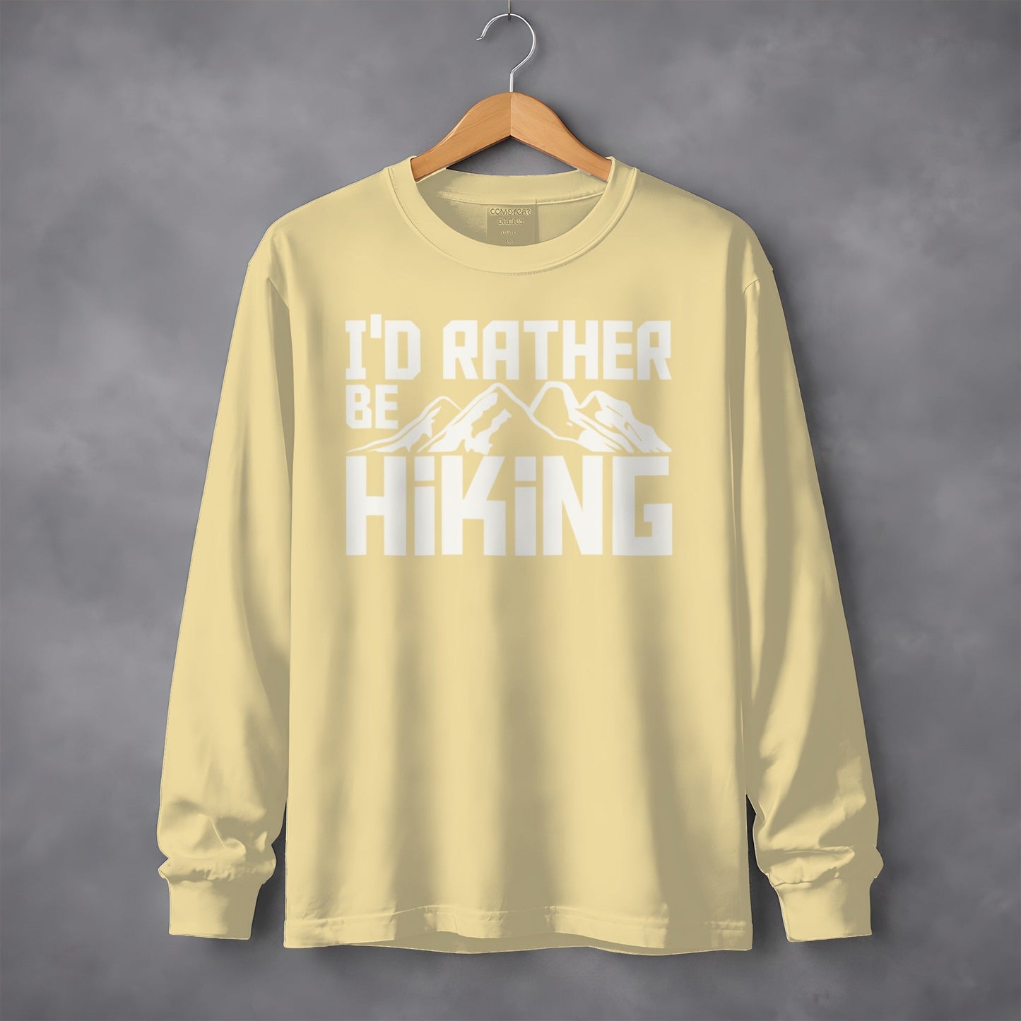 I'd Rather Be Hiking Mountain Design Great Gift Long Sleeve T-Shirt
