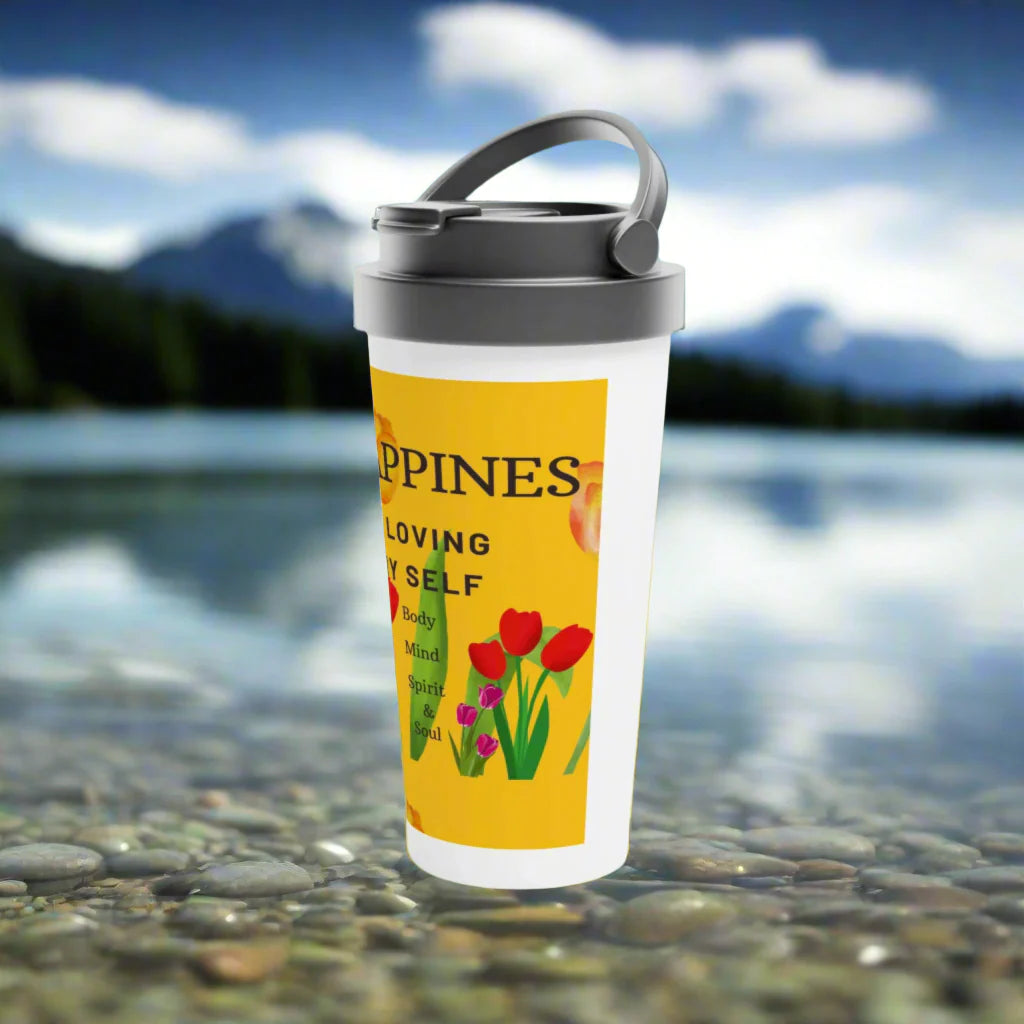 White 15oz Stainless Steel Travel Mug