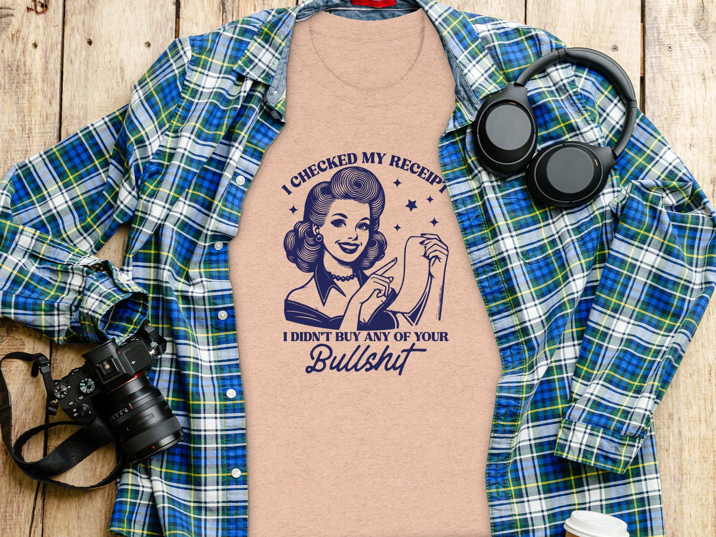 I Checked My Receipt Retro Woman With Attitude T-Shirt