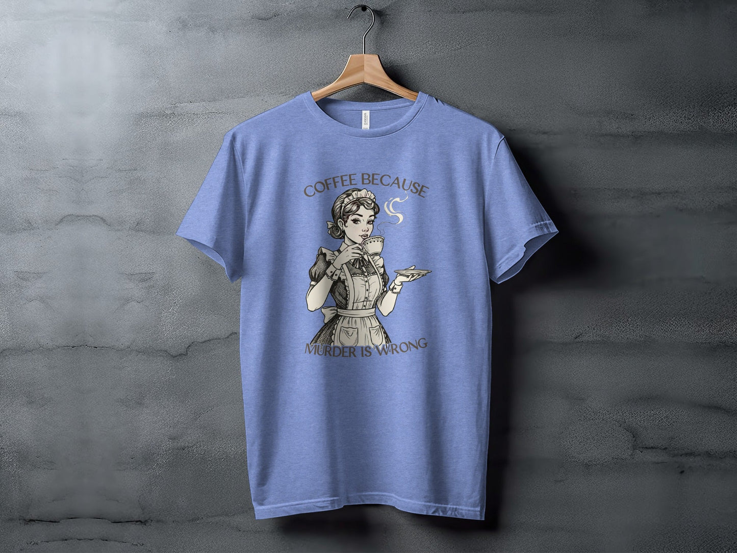 Coffee Because Murder is Wrong Funny Vintage Style T-Shirt