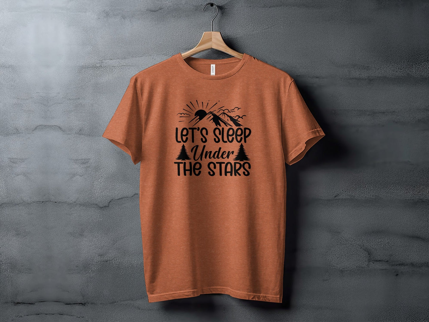Let's Sleep Under the Stars Graphic Design T-Shirt