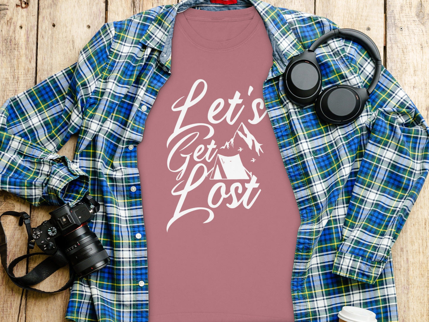 Lets Get Lost Camp Tent Design on Adventure Long Sleeve T-Shirt