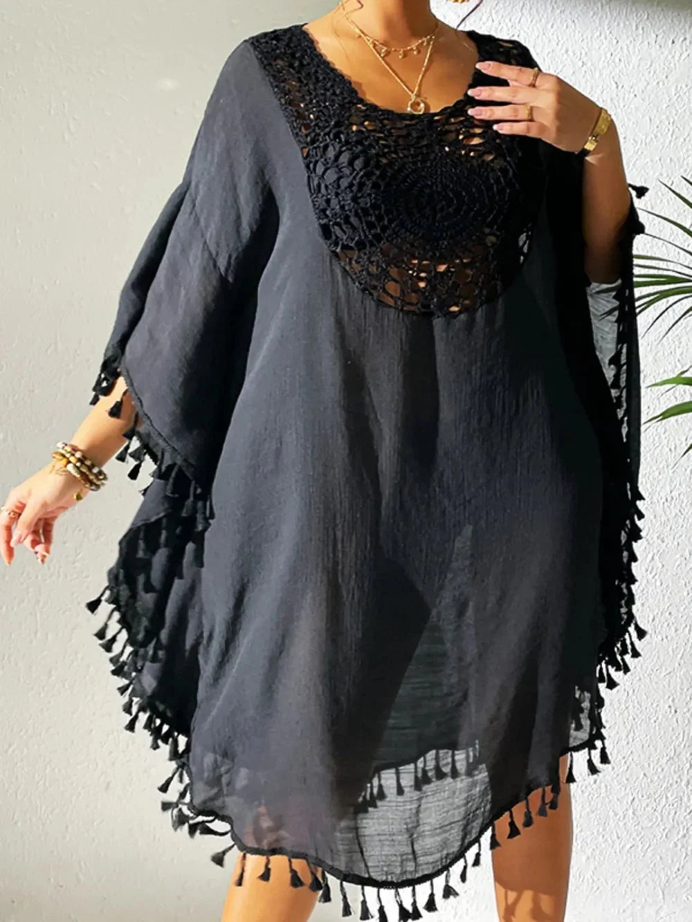 Tassel Cutout Cover-Up Dress for Effortless Summer Style
