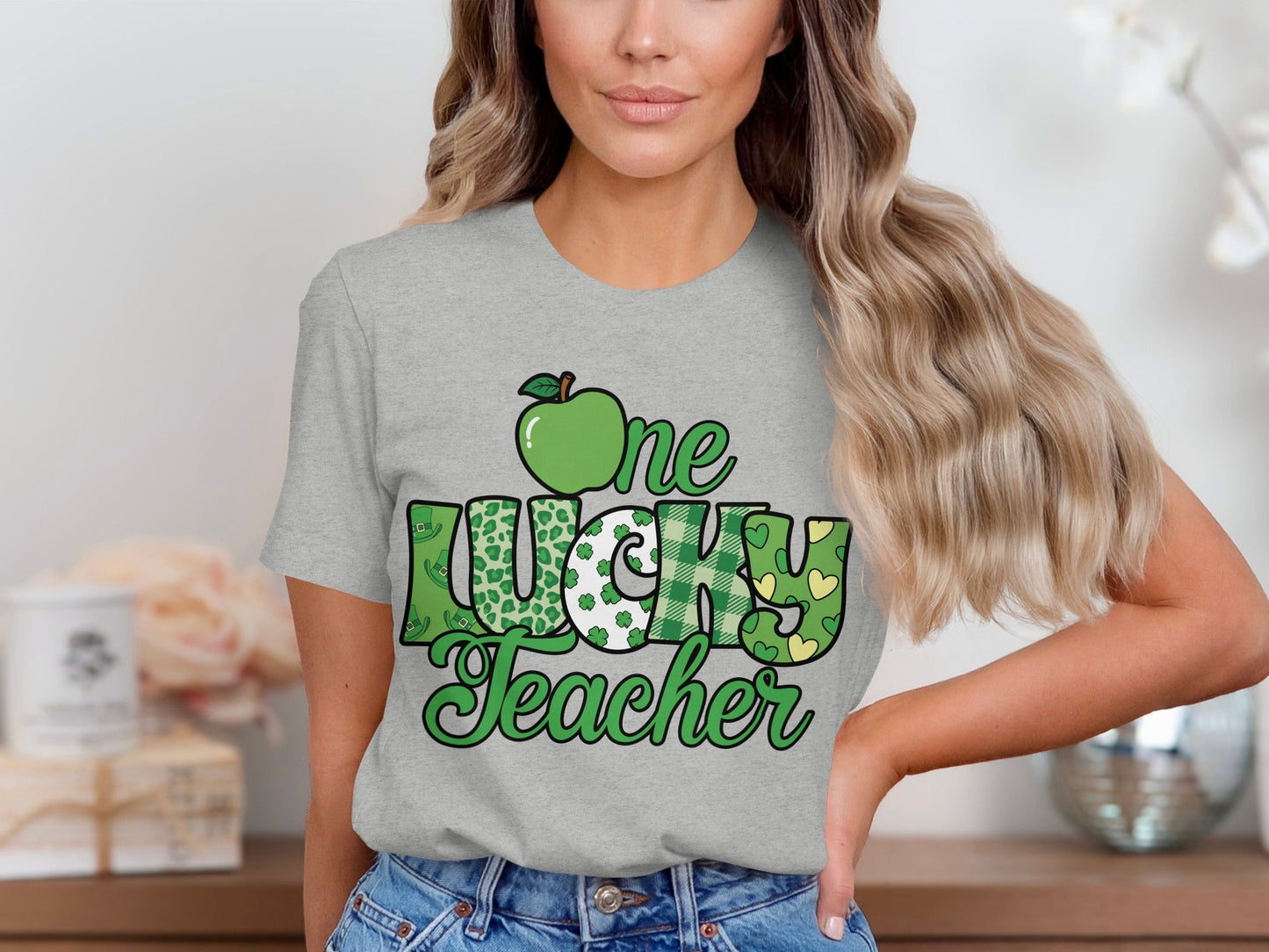 One Lucky Teacher Happy St Patricks Day Graphic T-Shirt