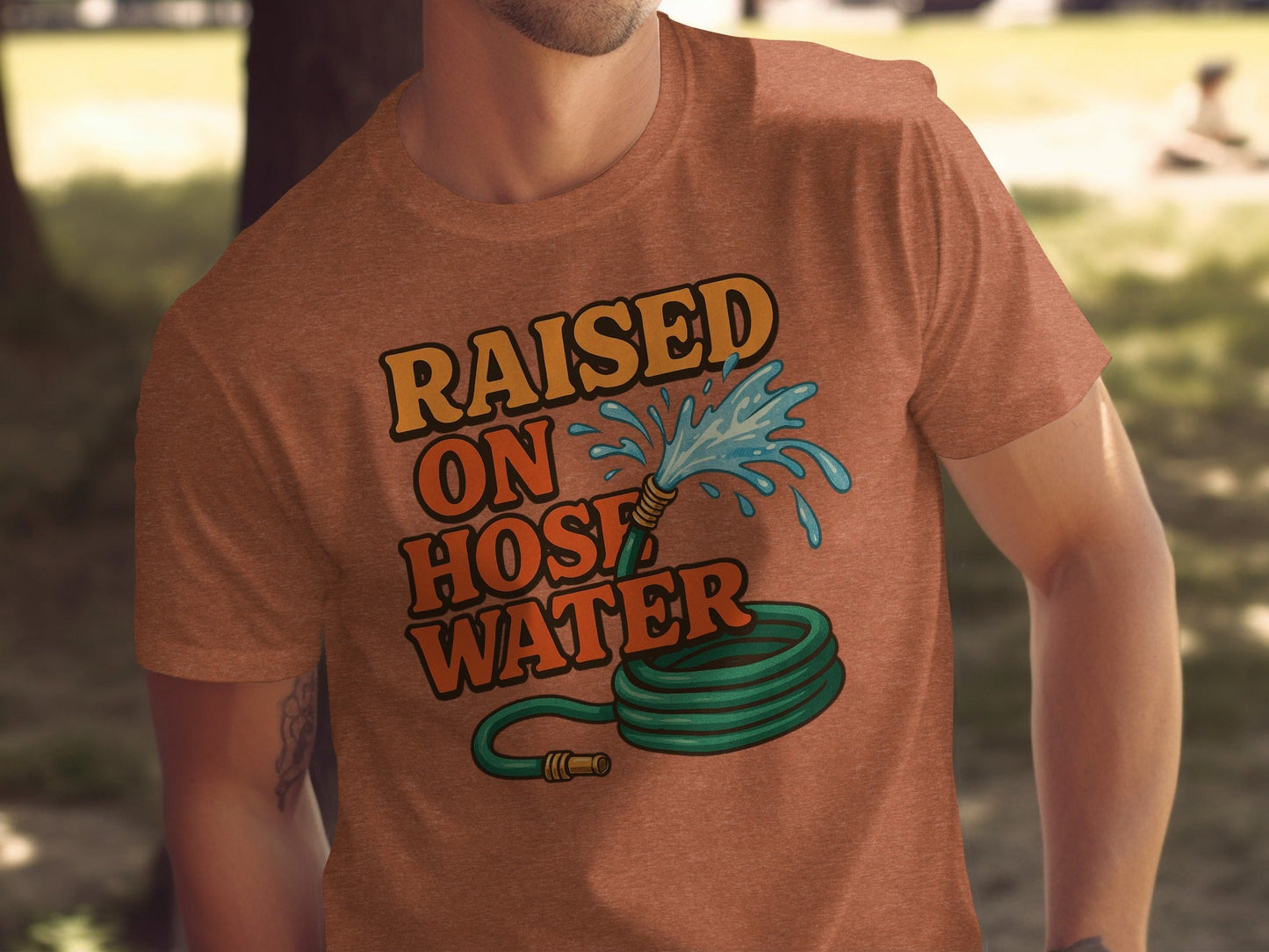 Raised On Hose Water Graphic Design Retro Style T-Shirt