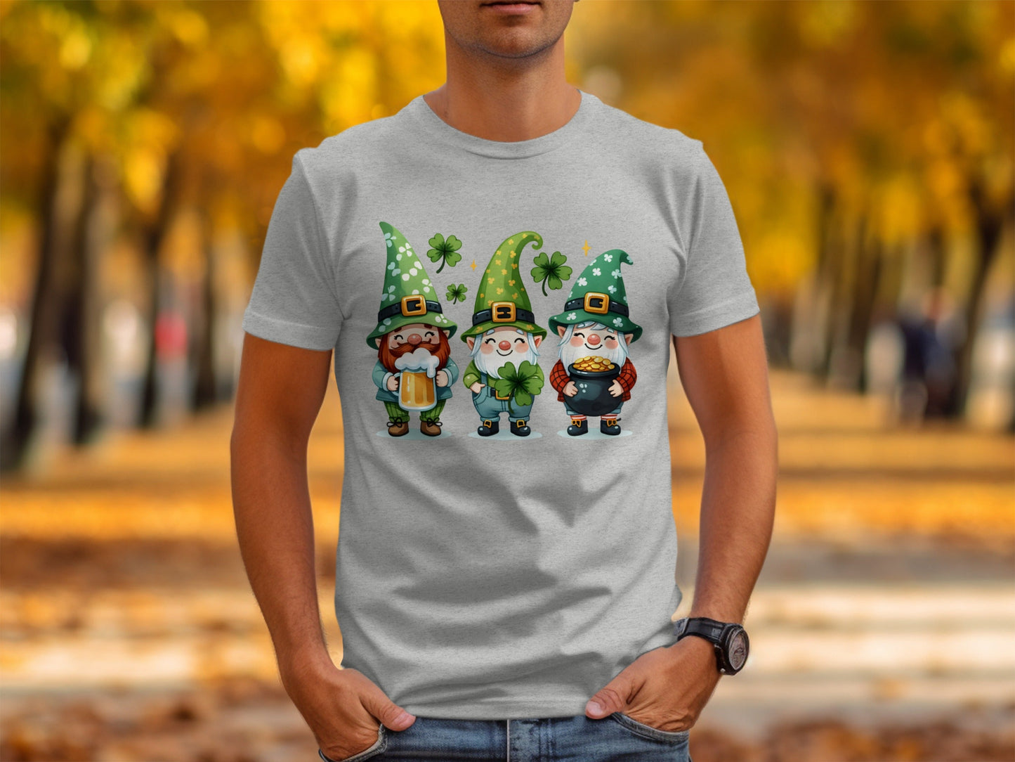 Lucky Gnome T-Shirts, St Patricks Day Shirt, Irish Gnome Shirt, Shamrock Shirt, St Paddys Day Apparel, Cute Gnomes T-Shirt