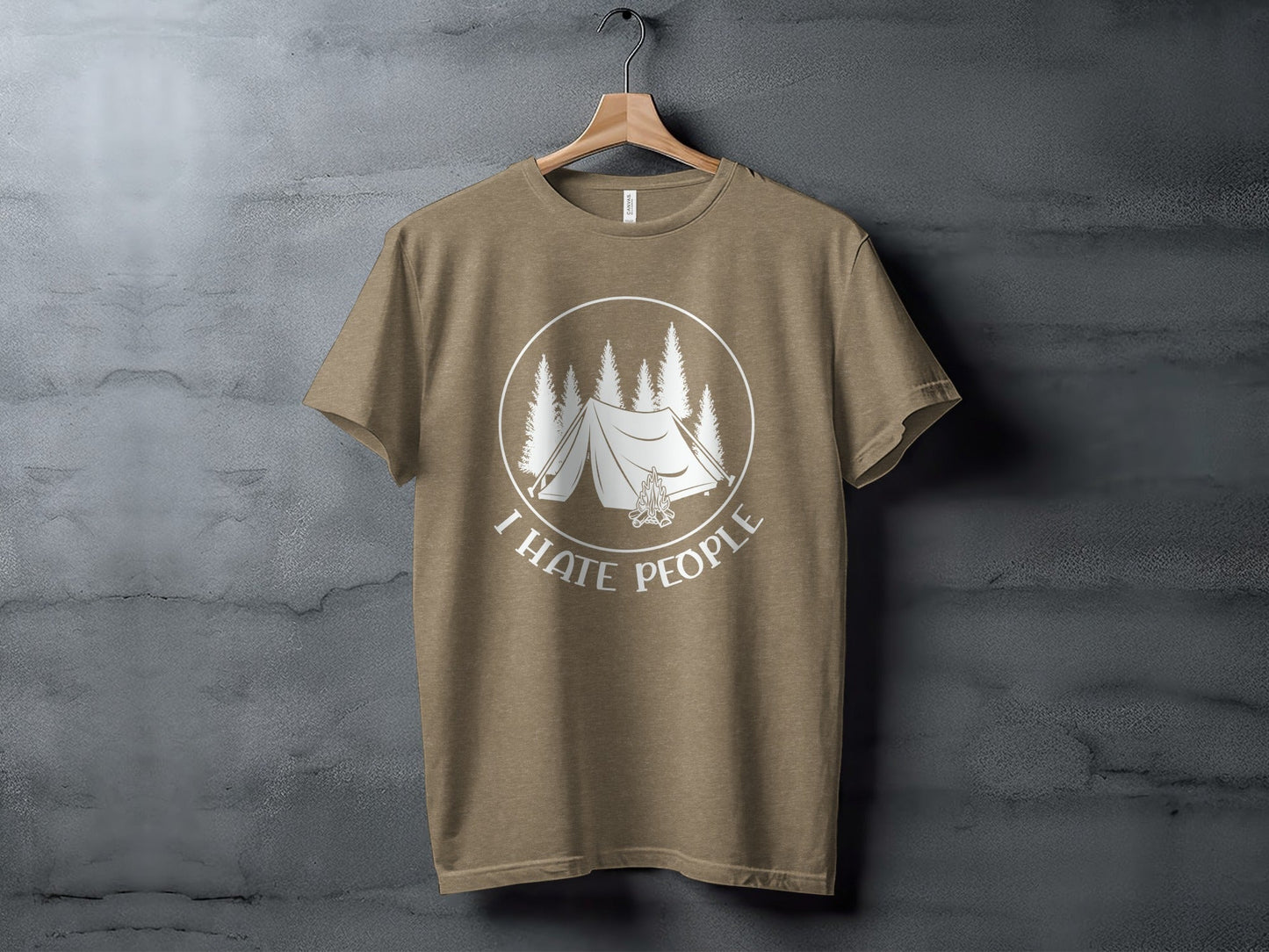 I Hate People Camping Tent Trees Graphic Illustration T-Shirt