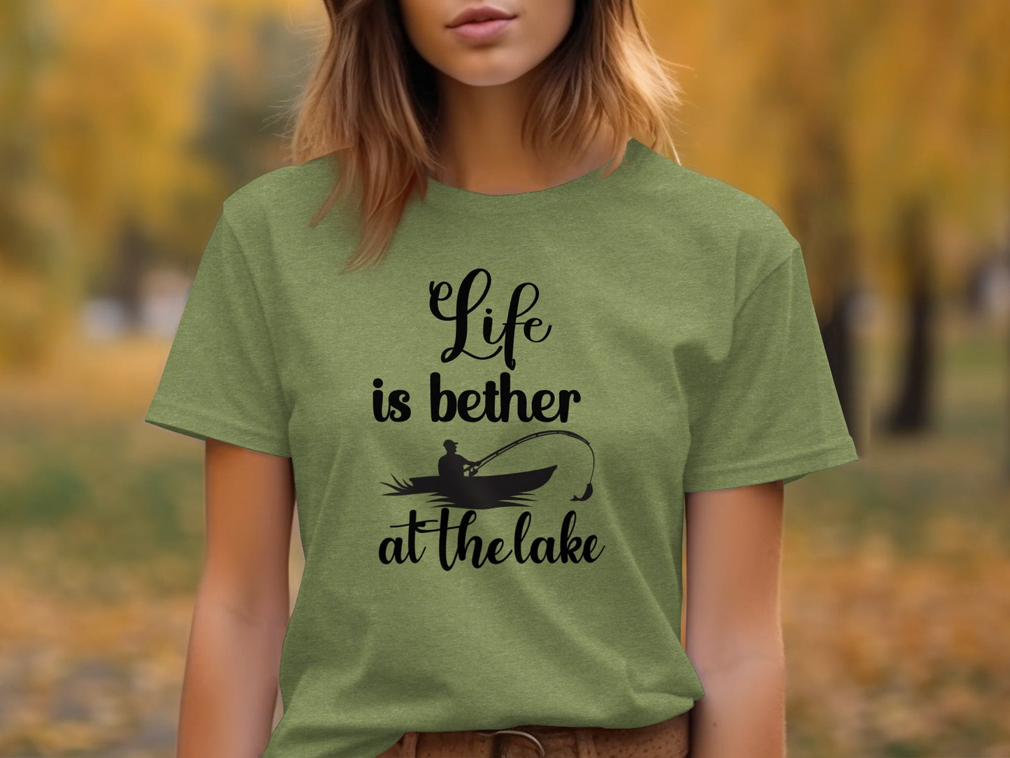 Life is Better At The Lake Fishing Rod Design T-Shirt