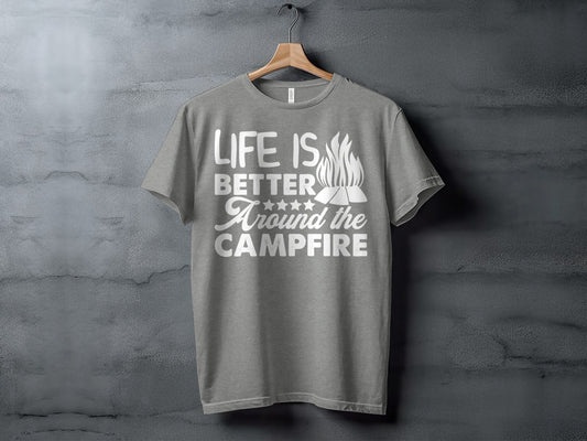Life Is Better Around The Campfire Graphic Print T-Shirt