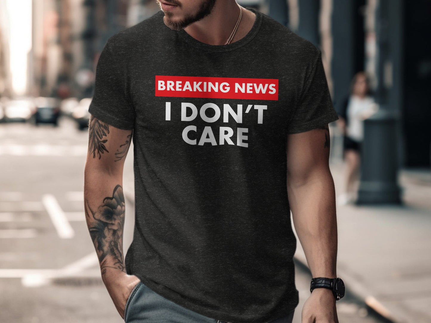 Breaking News I Don't Care Statement Novelty Humor T-Shirt
