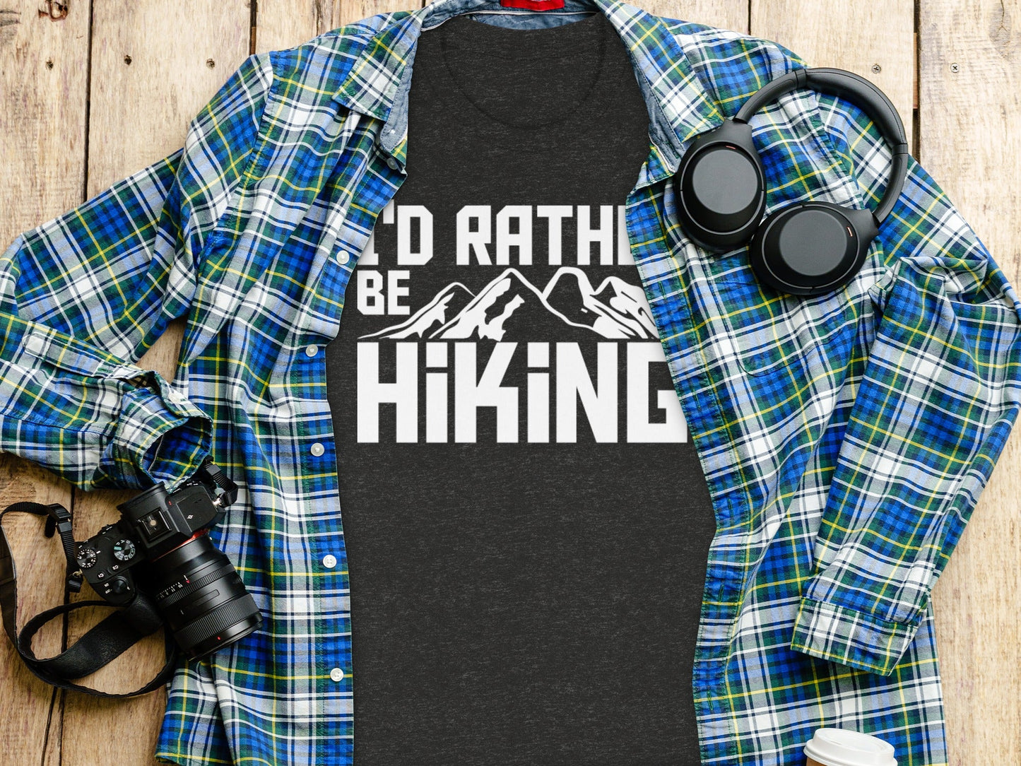I Would Rather Be Hiking Mountains Graphic Design T-Shirt