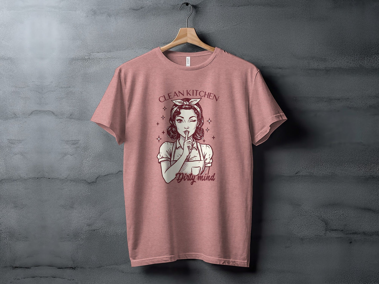 Clean Kitchen Dirty Mind Retro Woman Graphic T-Shirt