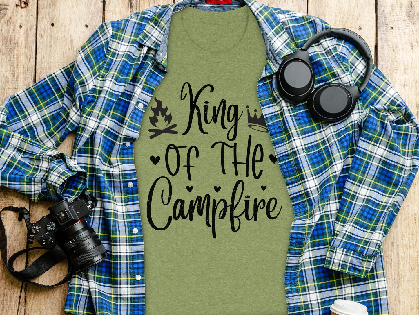 King Of The Campfire With Campfire and Crown T-Shirt