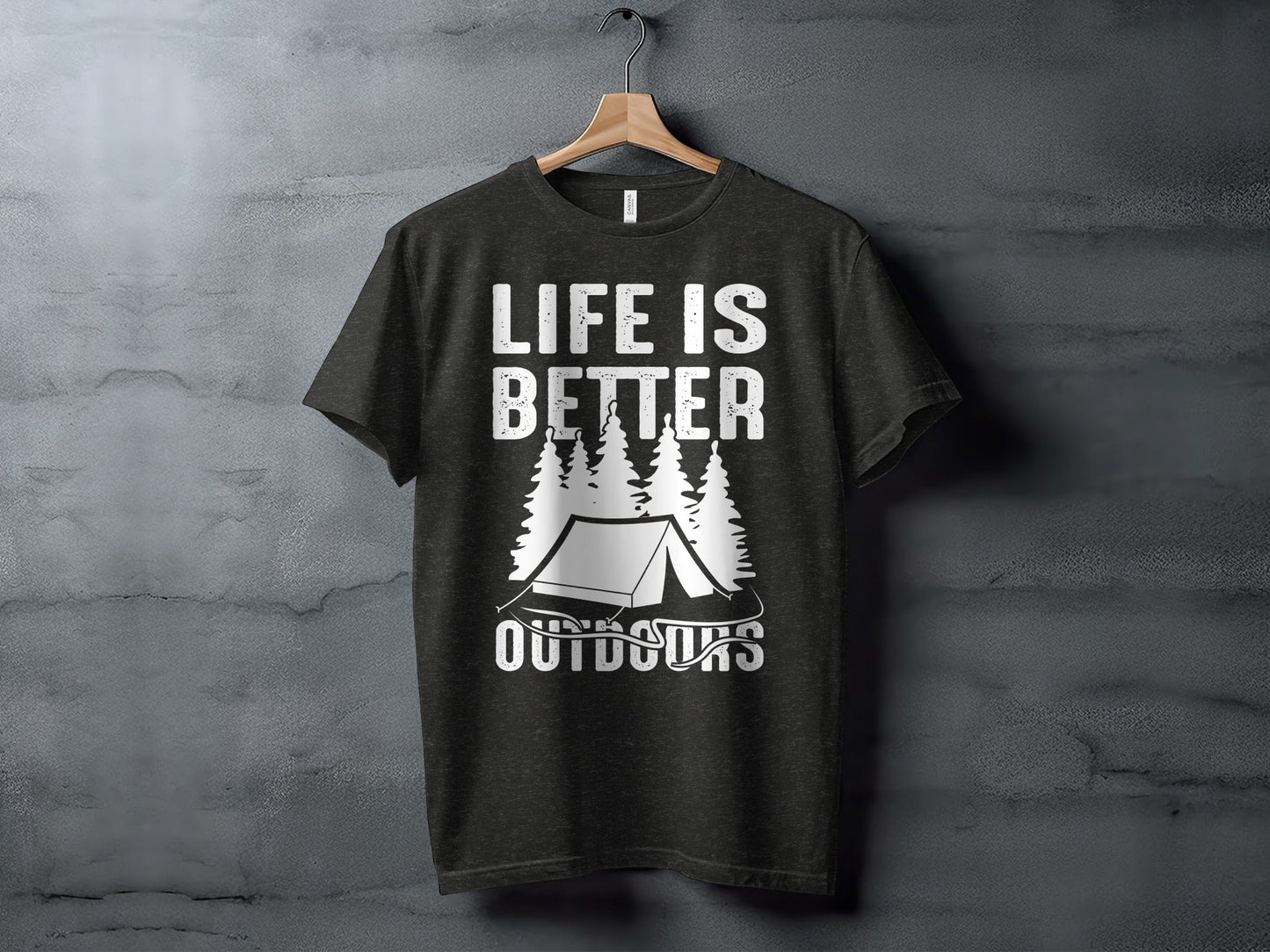 Life Is Better Outdoors Camping Tent Graphic Novelty T-Shirt