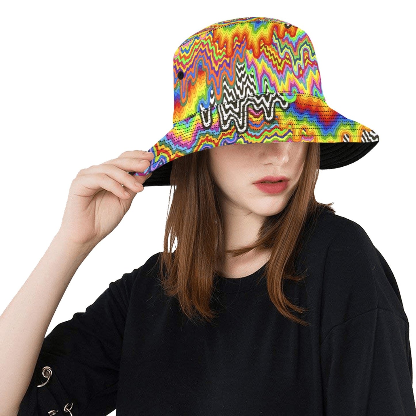 Brain Melt Drippy Rainbow Psychedelic Unisex Summer Bucket Hat