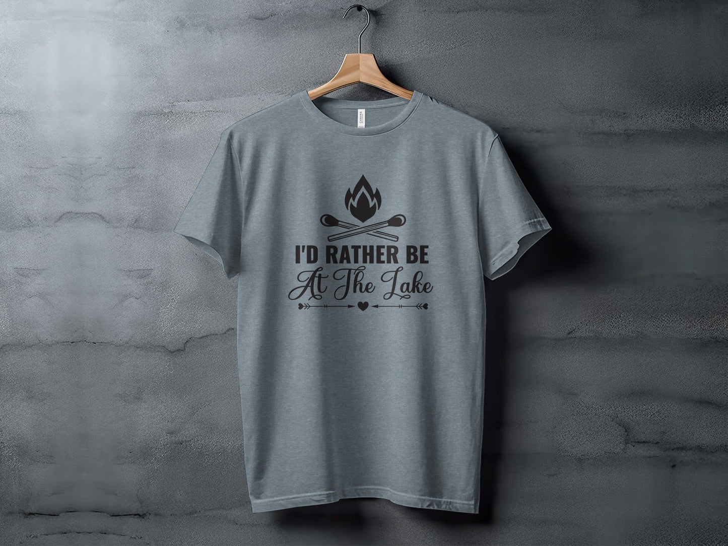 I'd Rather Be At The Lake With Matchsticks Design T-Shirt