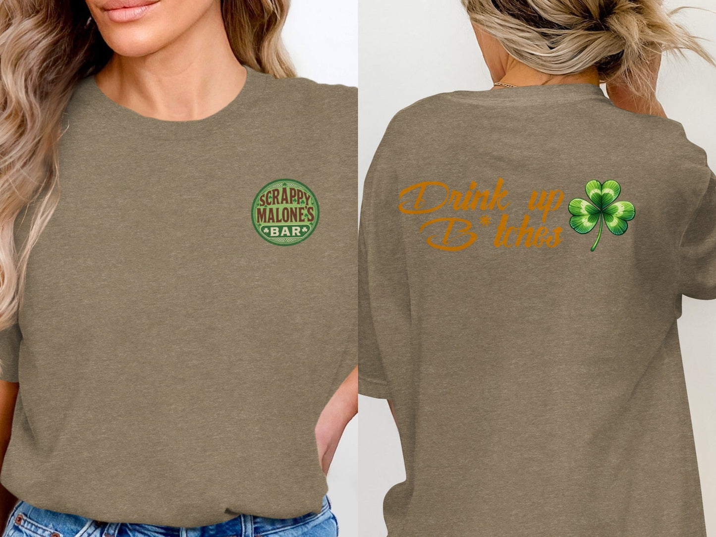 Scrappy Malone's Bar, Bar Logo Art, Irish Bar Sign, Shamrock Design, St Patricks Day Gift, Lucky Charm Bar Decor