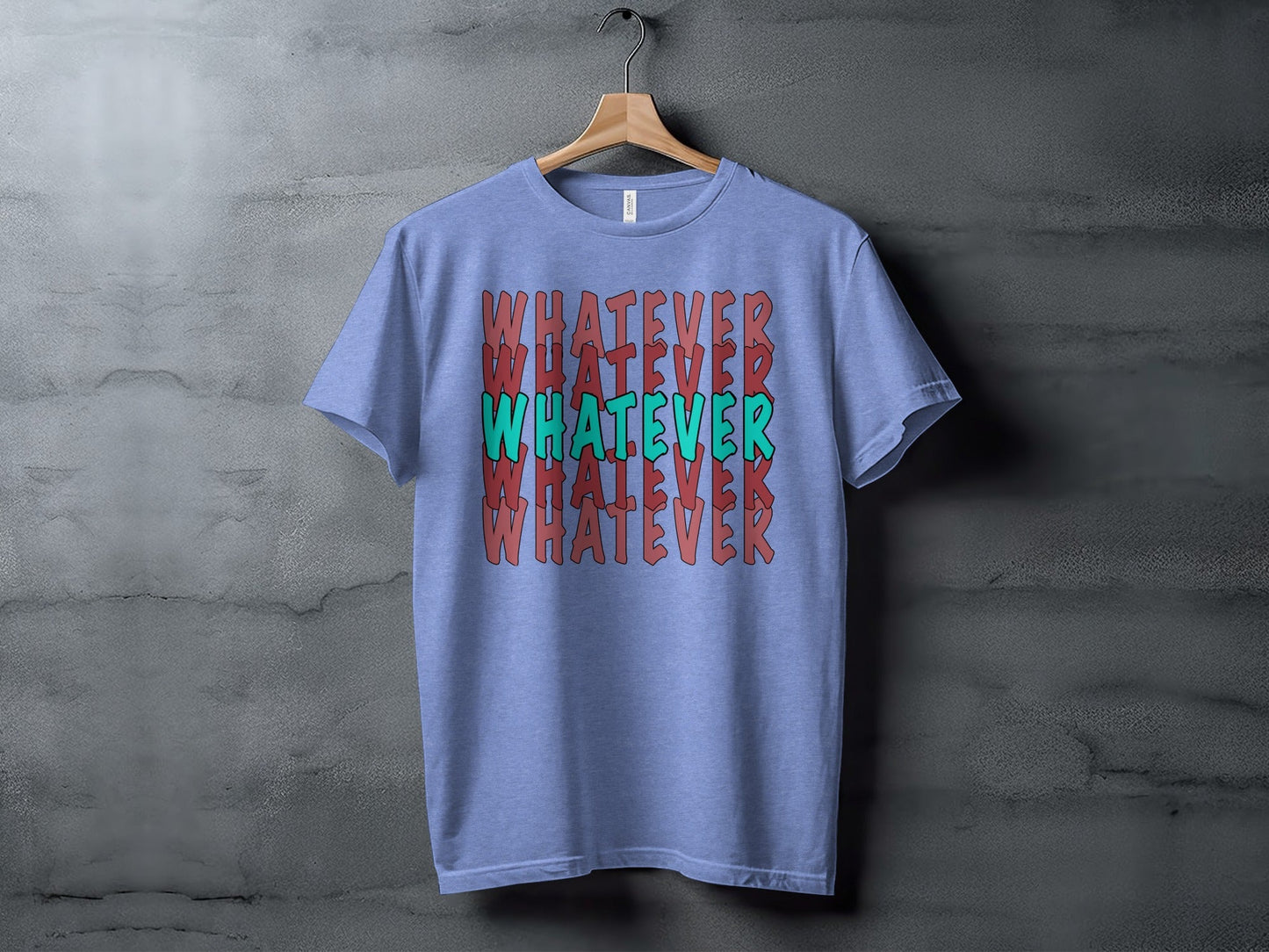 Retro Whatever Text Pattern Aesthetic Cool Attitude T-Shirt