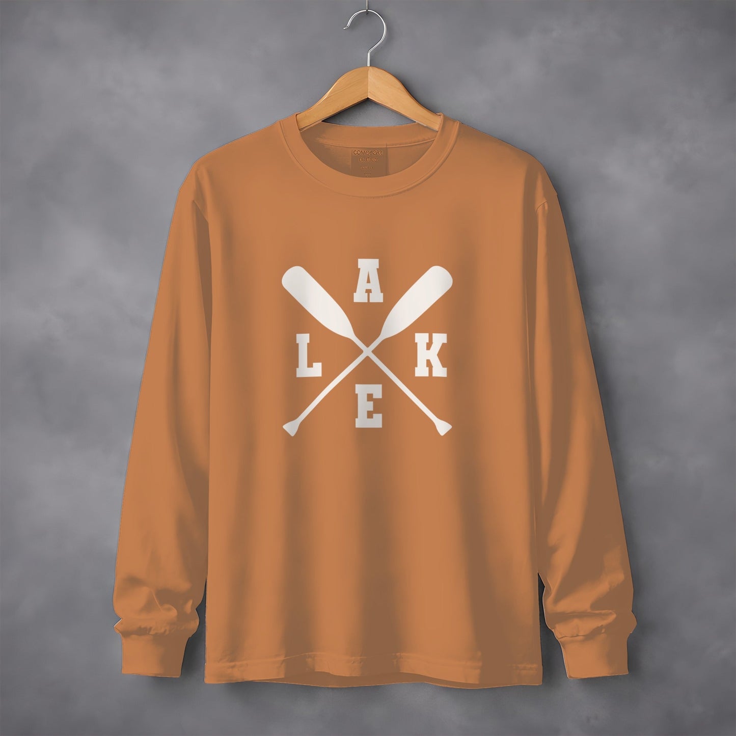A Lake With Crossed Paddles Graphic Long Sleeve T-Shirt