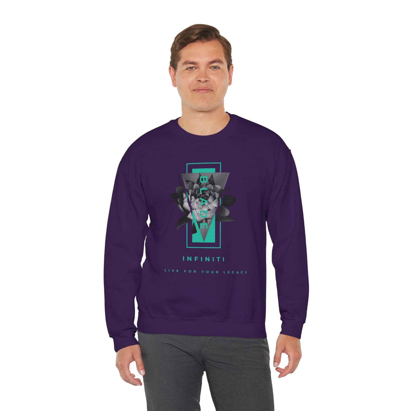 Flora Essence Teal Floral Unisex Crewneck Sweater