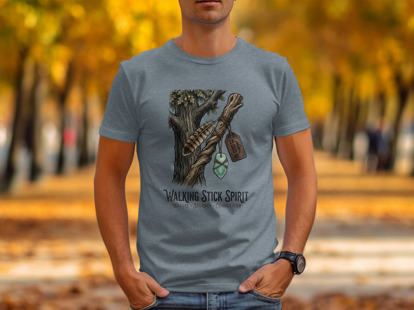 Heritage Walking Stick Spirit: Journey Nomad Tee