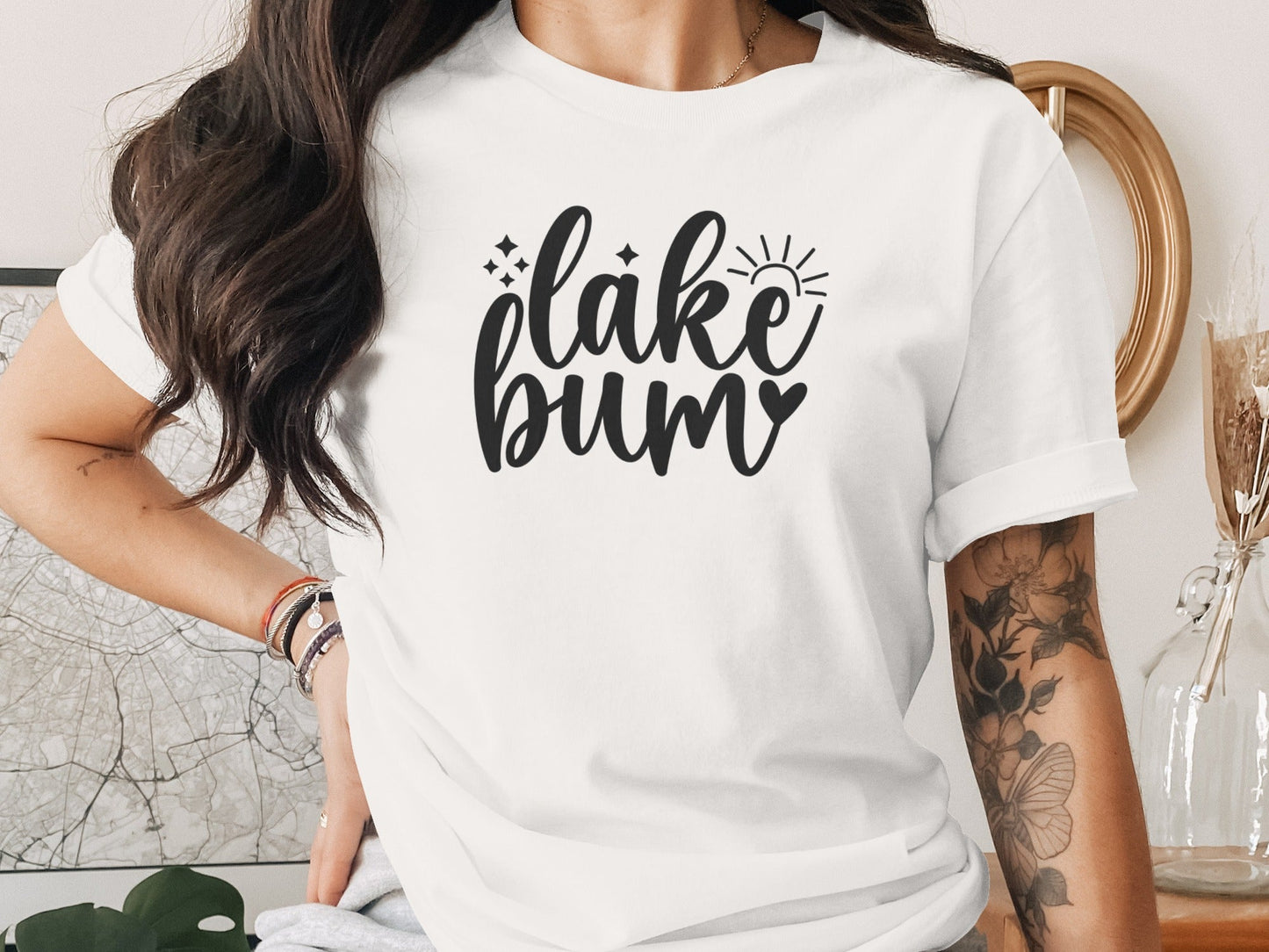 Lake Bum Sunshine Graphic Design Simple T-Shirt