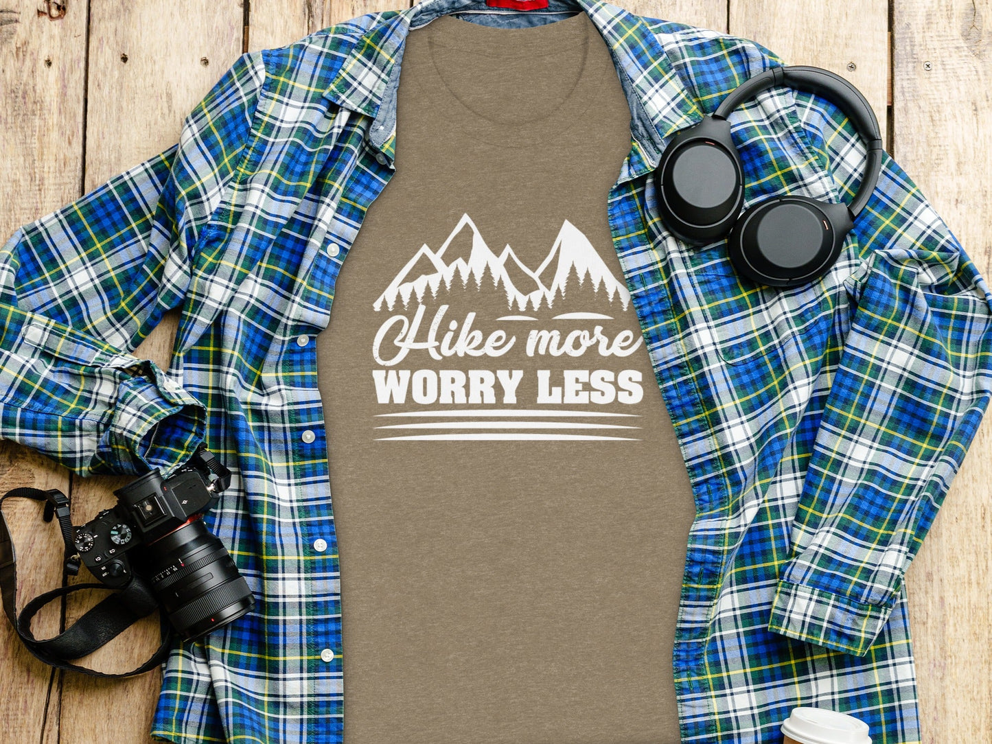 Hike More Worry Less Mountain Graphic Adventure T-Shirt