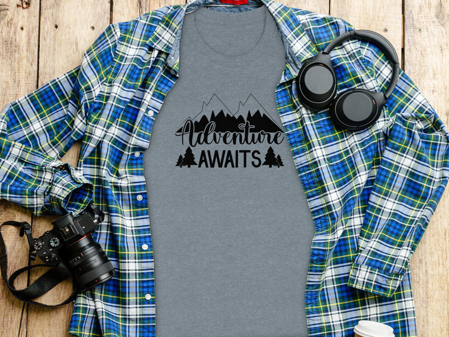 Adventure Awaits Mountains Nature Lover Graphic T-Shirt