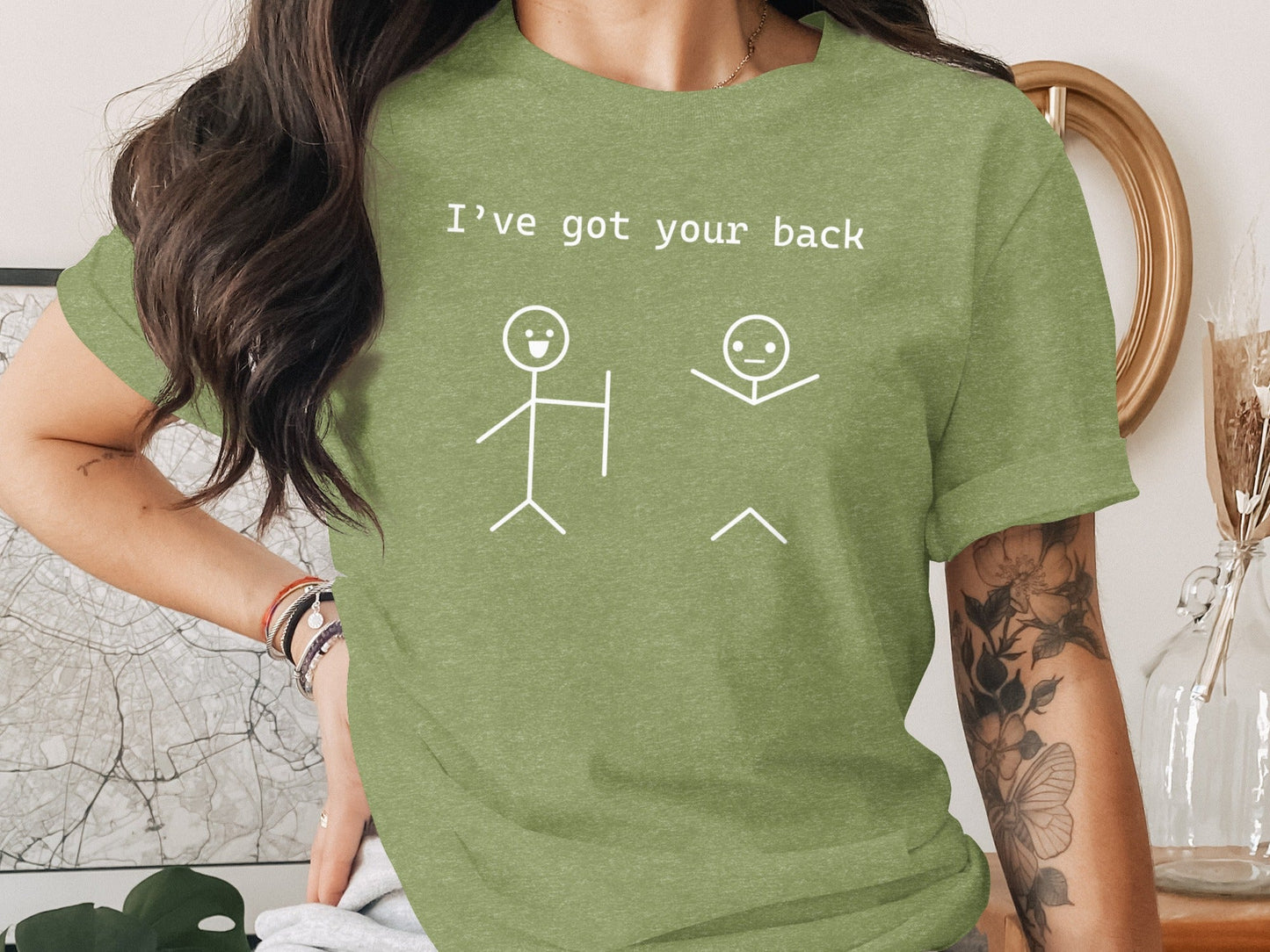 I Have Got Your Back Stick Figures Friendship Support T-Shirt