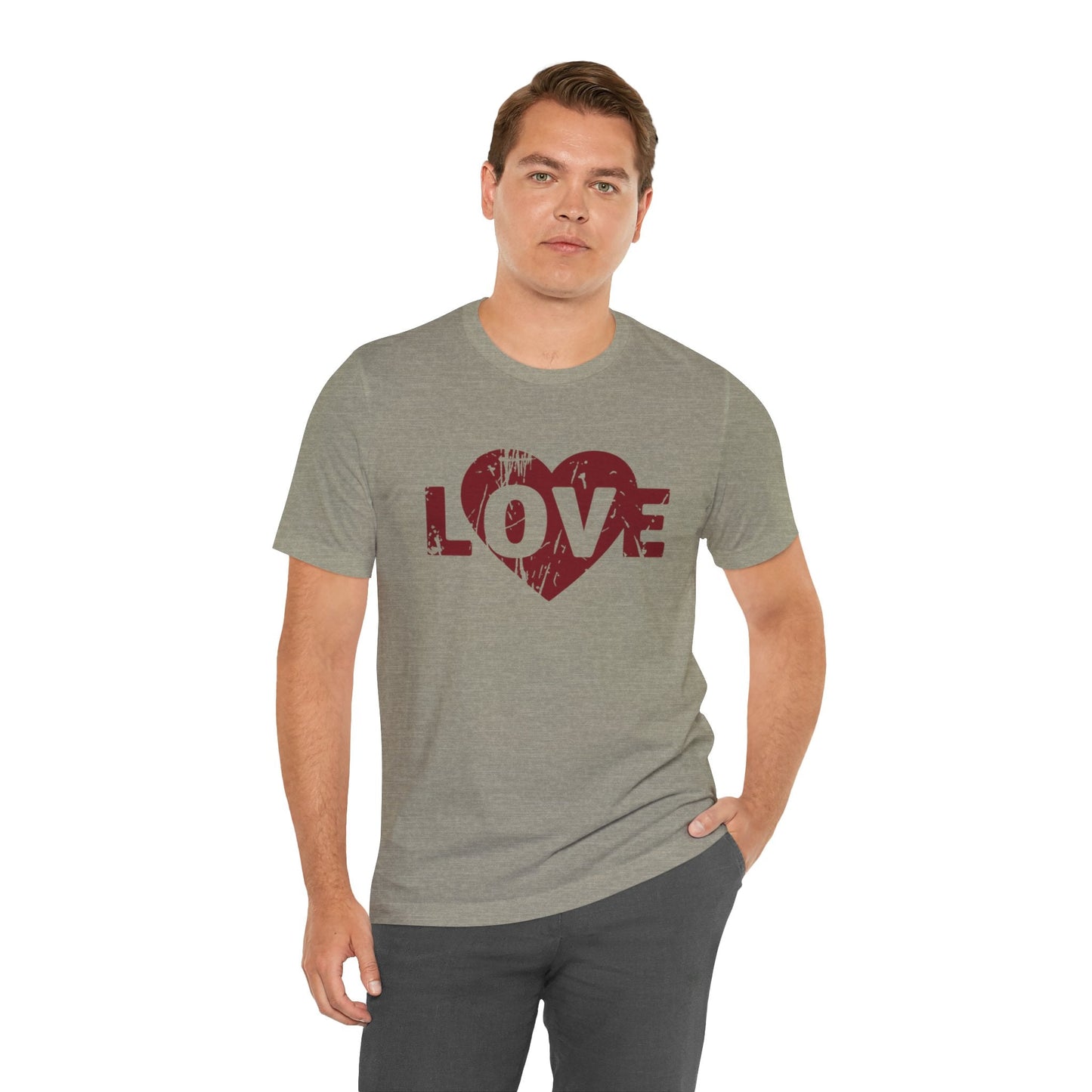 Love T-Shirt - Vintage Distressed Heart Graphic Tee - Romantic Couples Shirt
