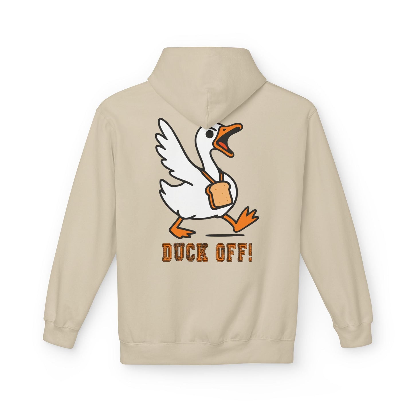 Duck Off Funny Hoodie - Unisex Fleece Pullover for Animal Lovers