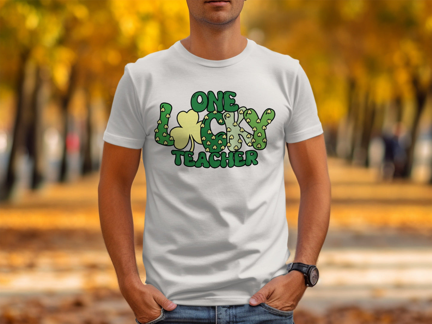 One Lucky Teacher Saint Patricks Day Cute Graphic T-Shirt