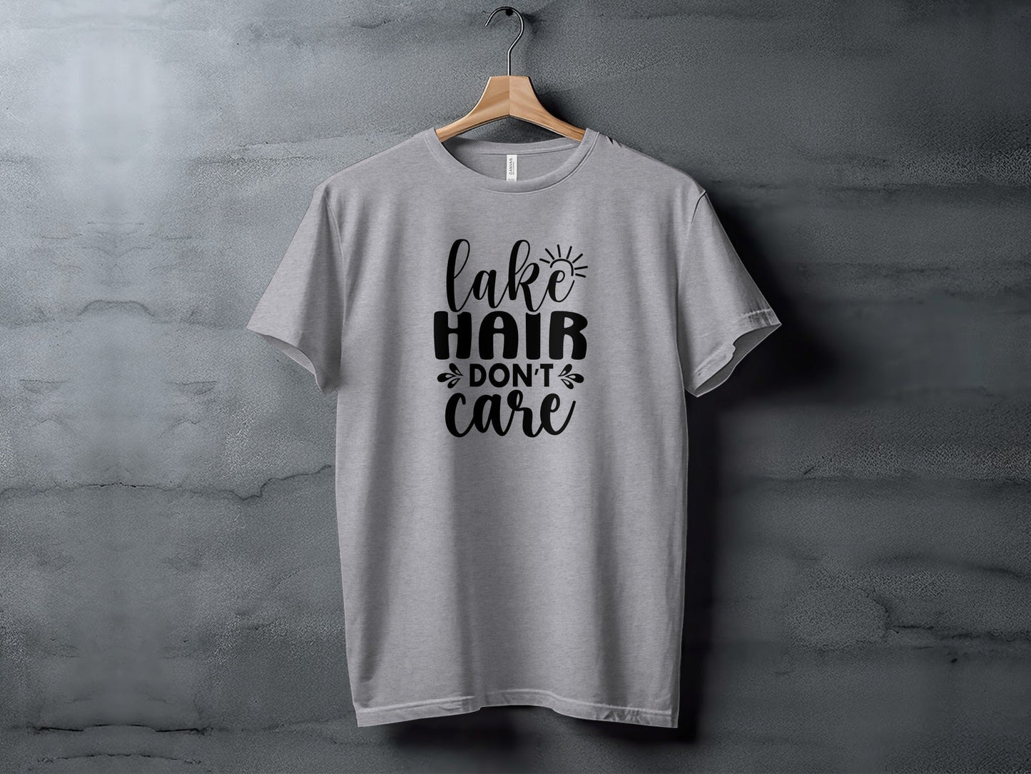 Lake Hair Don't Care Graphic Design Outdoor Summer T-Shirt