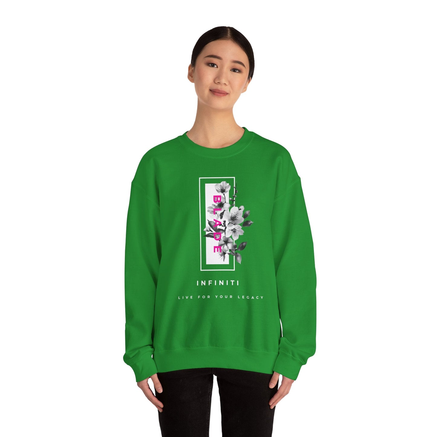 Bloom Bae Deep Pink Floral Unisex Crewneck Sweater