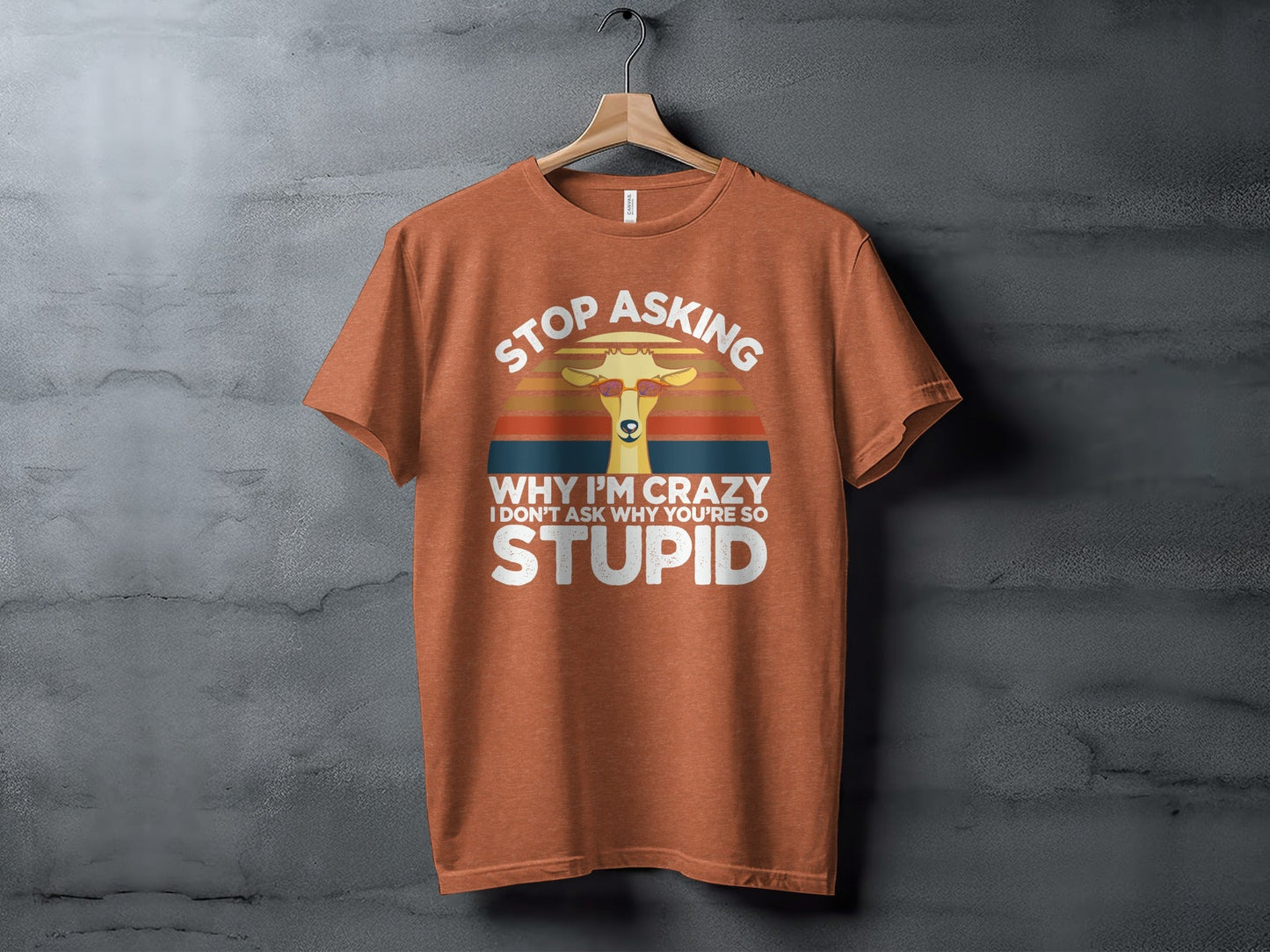Stop Asking Why I'm Crazy Funny Llama Graphic T-Shirt