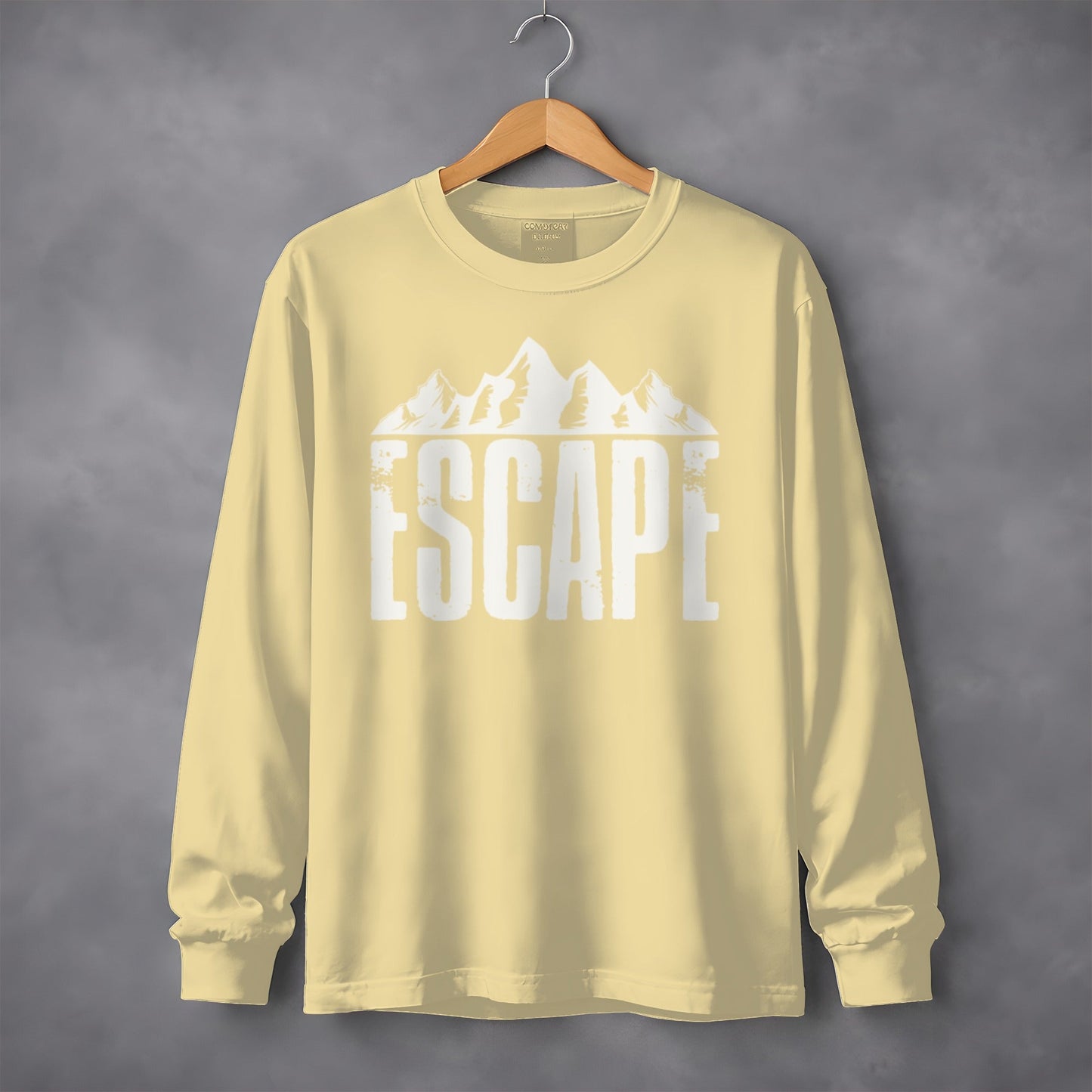 Escape to Nature with Mountain Graphic Art Long Sleeve T-Shirt