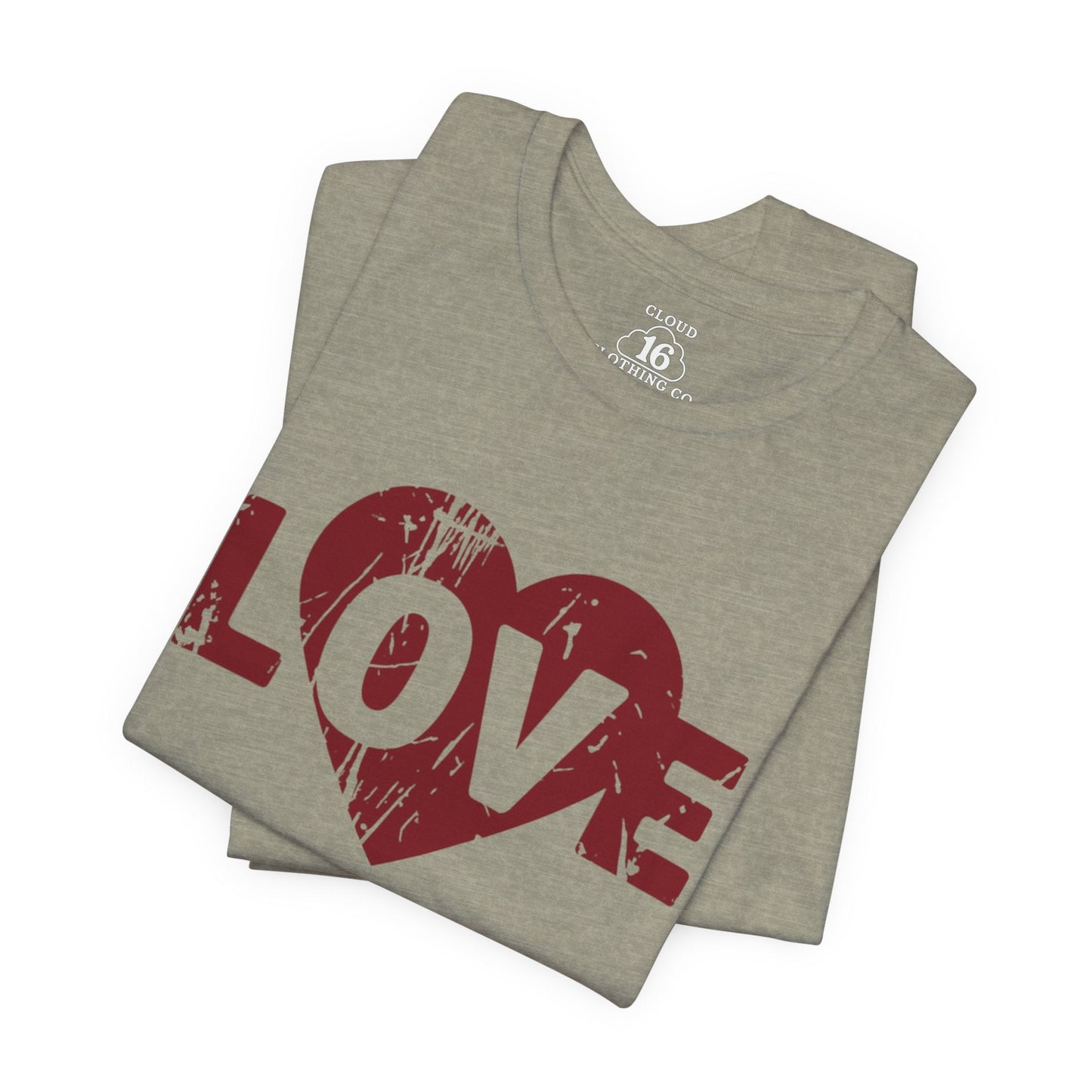 Love T-Shirt - Vintage Distressed Heart Graphic Tee - Romantic Couples Shirt