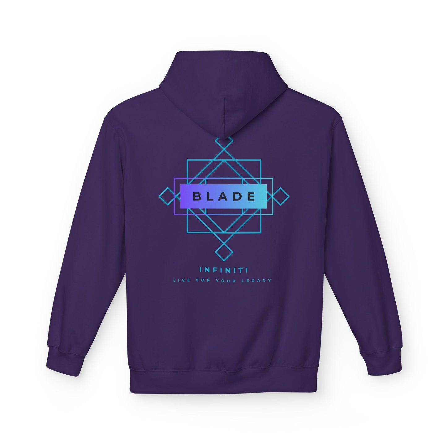 Geometric Infiniti Aqua/Purple Ombre Hoodie