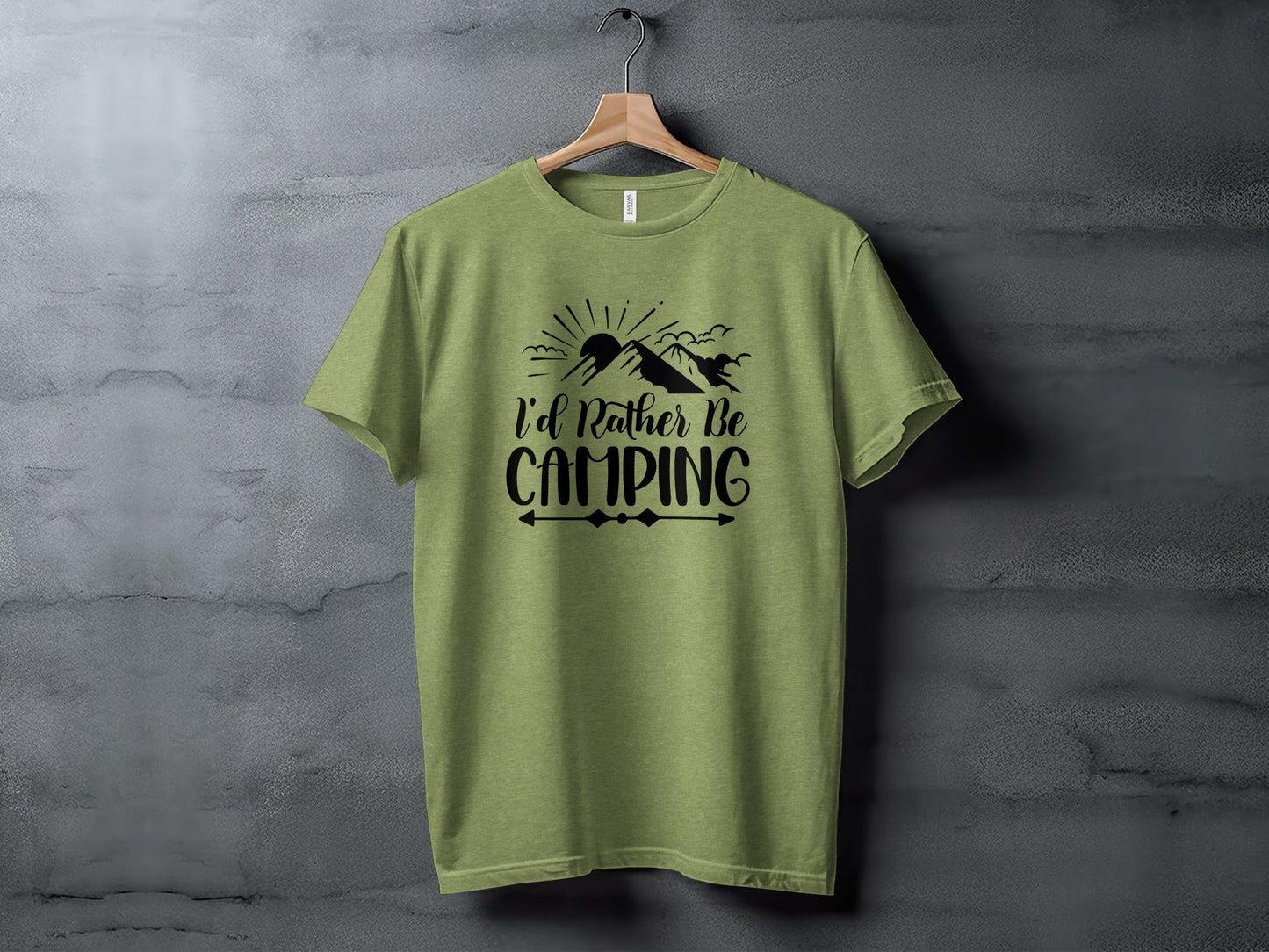 I'd Rather Be Camping Outdoor Adventure Graphic T-Shirt
